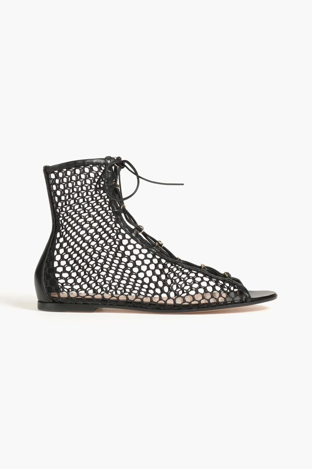 

Ботильоны Helena из эластичной кожи и сетки в сетку Gianvito Rossi, черный