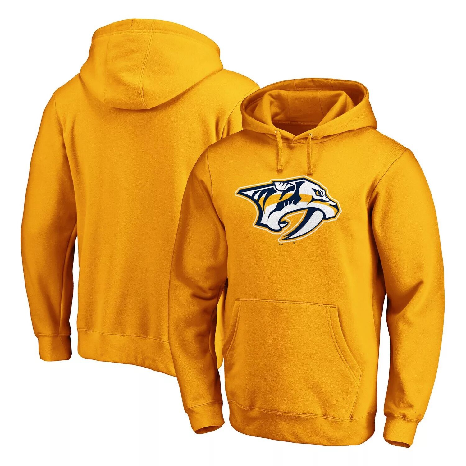 

Мужской флисовый пуловер с капюшоном и логотипом команды Fanatics золотого цвета Nashville Predators