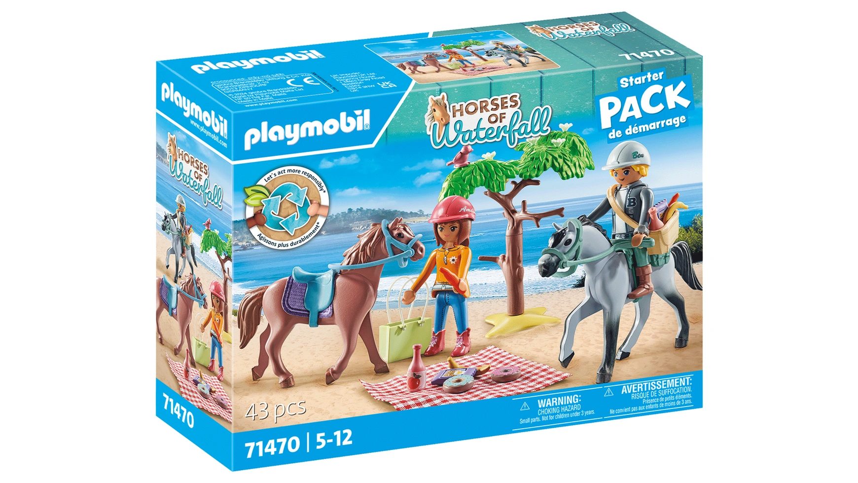 Лошади водопада поездка на лошадях на пляж с амелией и беном Playmobil цена и фото
