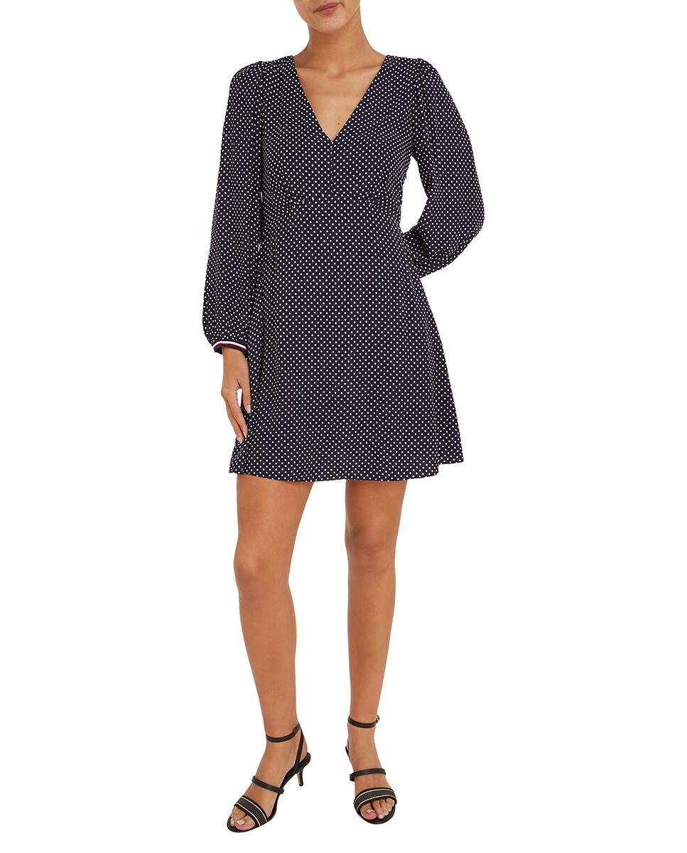 

Короткое платье с длинными рукавами Tommy Hilfiger, темно-синий