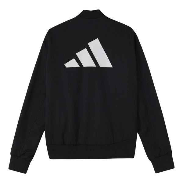 Куртка adidas Fi Jkt Wv Bomb Logo Printing Fleece Lined Stay Warm Sports Jacket Black, черный