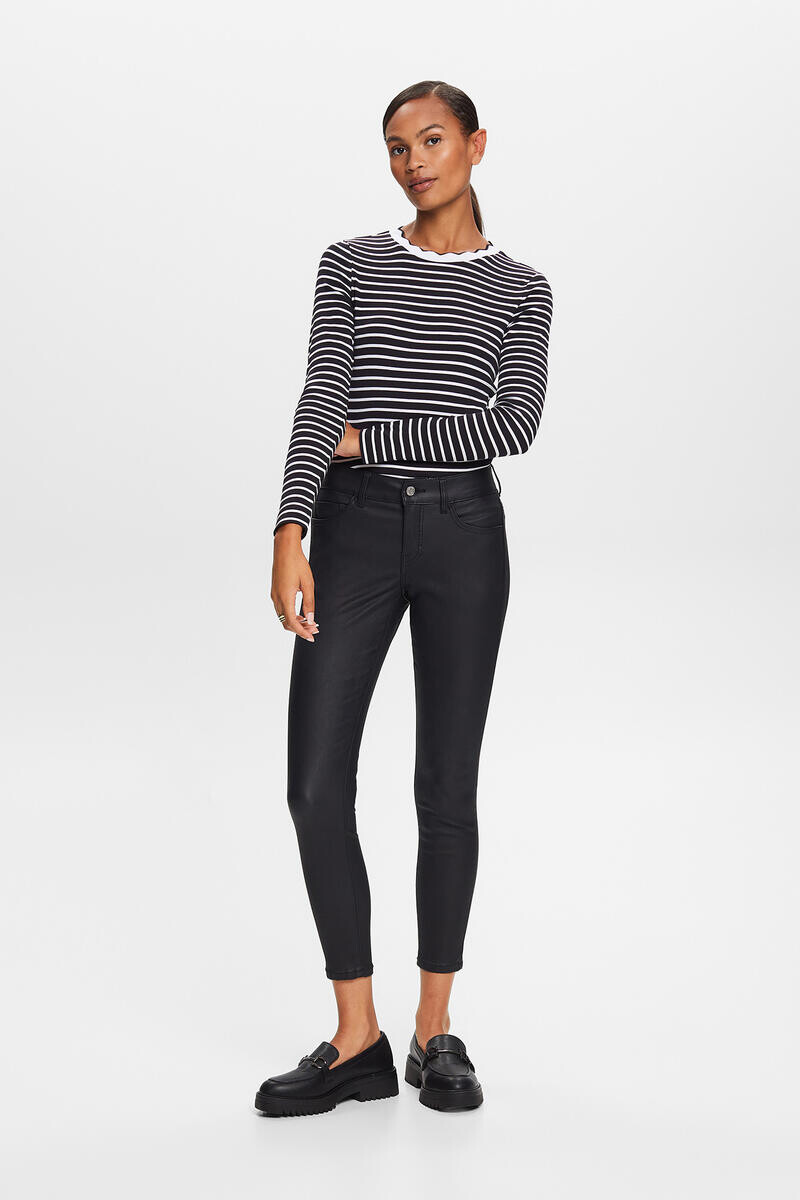 

Вощеные брюки скинни Esprit, черный