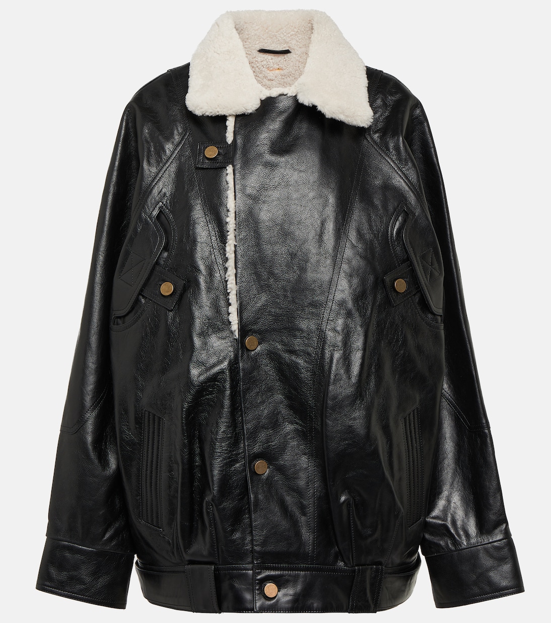 цена Кожаная куртка menash на подкладке из овчины Dodo Bar Or, черный