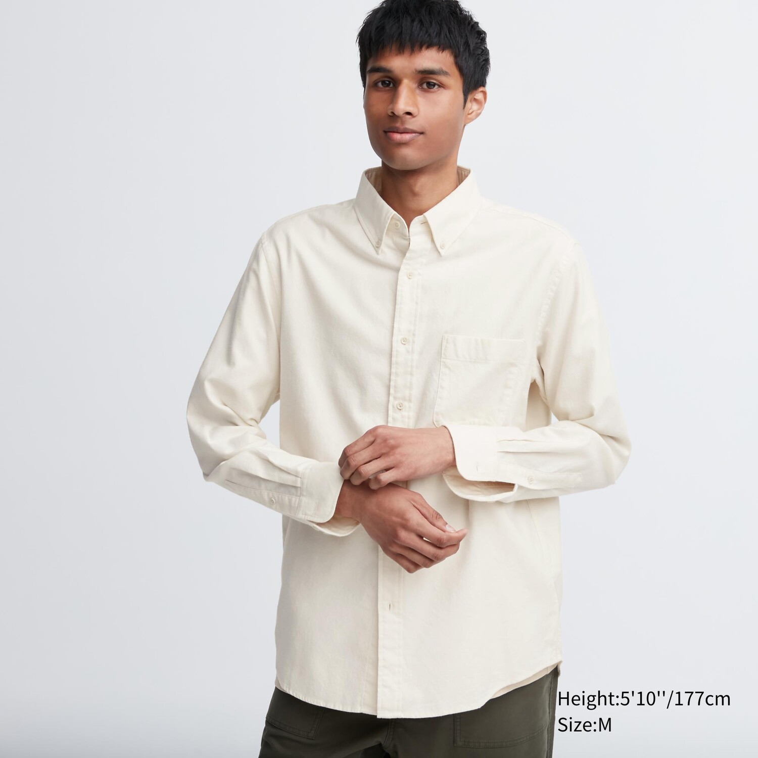 

Фланелевая рубашка стандартного кроя Uniqlo, кремовый