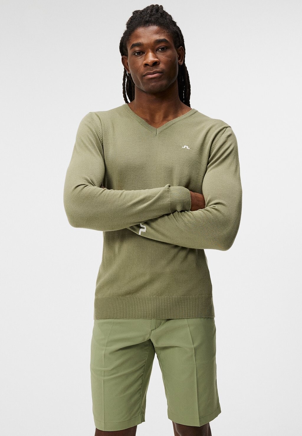 

Вязаный свитер LYMANN J.LINDEBERG Sports, цвет oil green