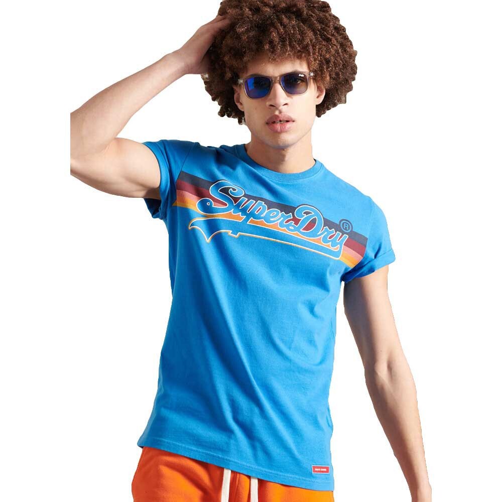 

Футболка с коротким рукавом Superdry Vintage Logo Cali Stripe 220, синий