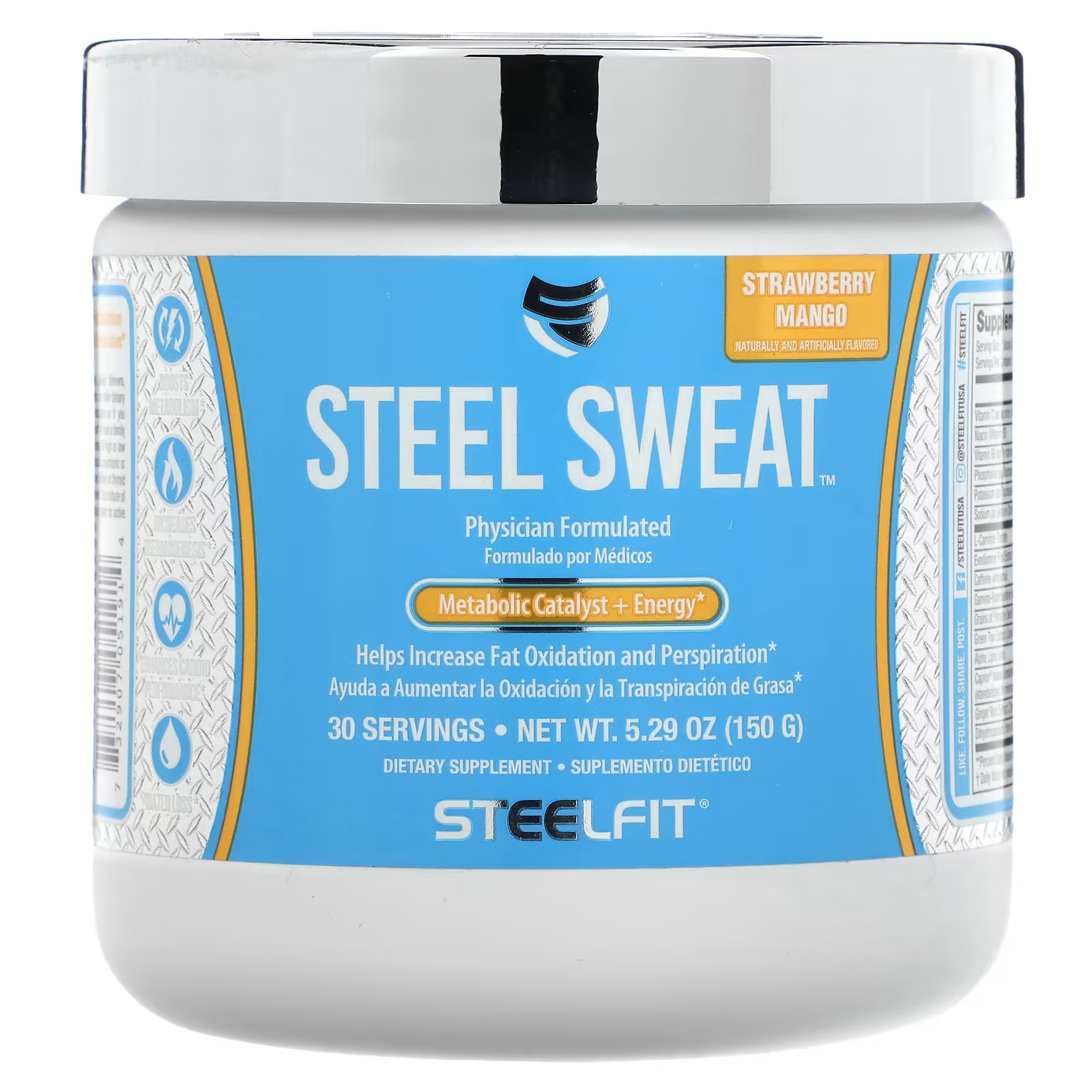Пищевая добавка SteelFit Steel Sweat, клубника и манго steelfit steel dreams 90 капсул