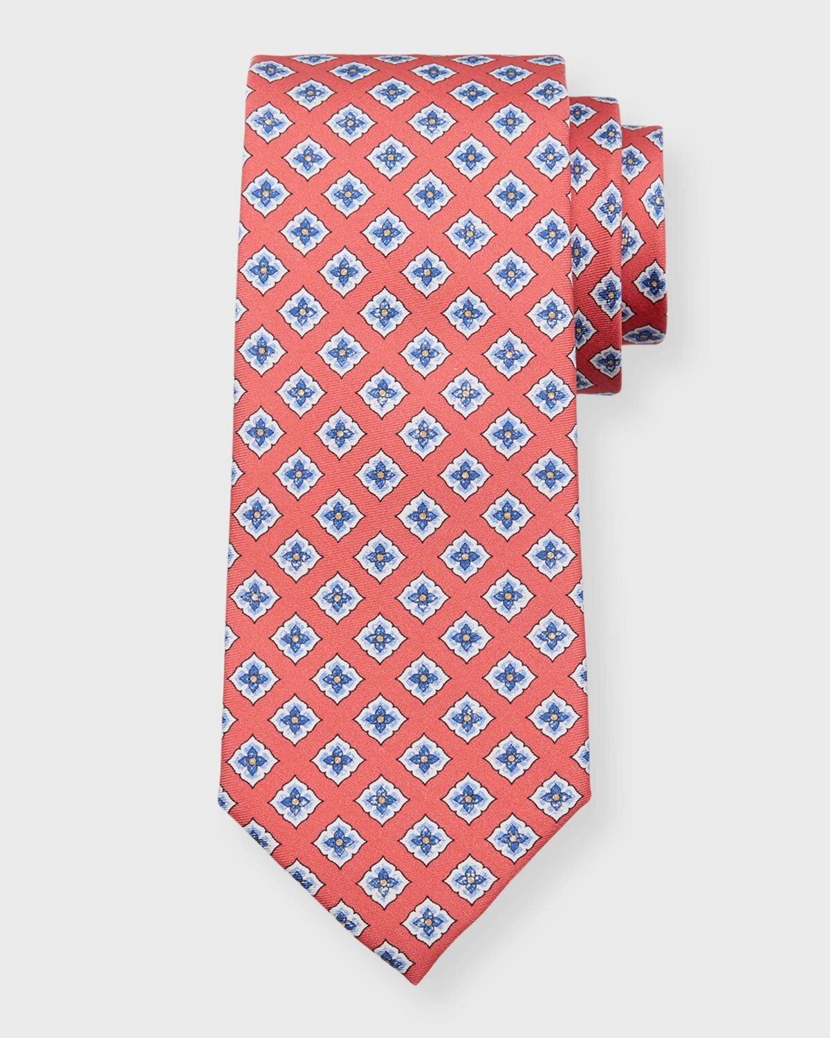 

Мужской однотонный шелковый галстук Canali, цвет Orange