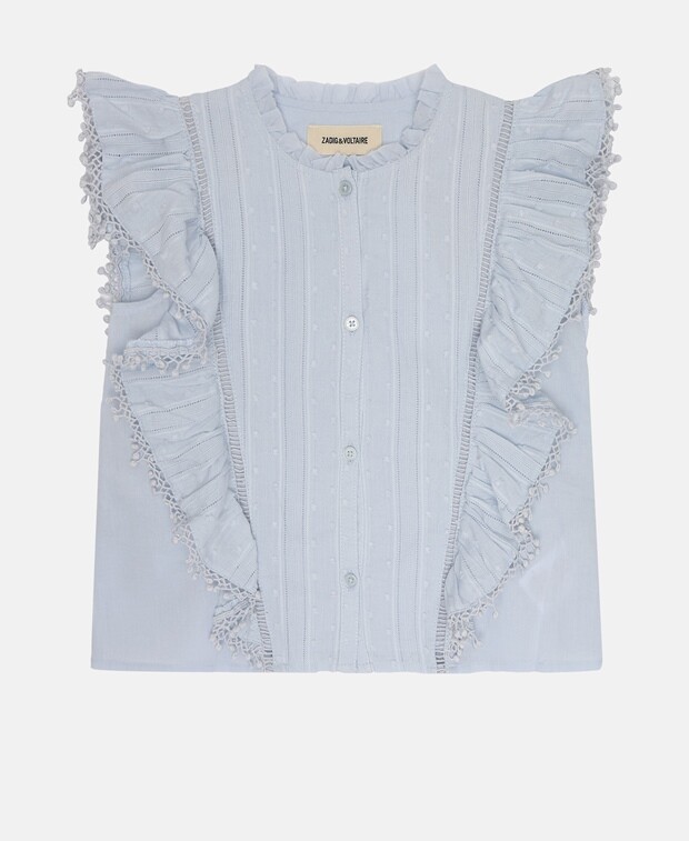 

Блузка с короткими рукавами Zadig&Voltaire, светло-синий