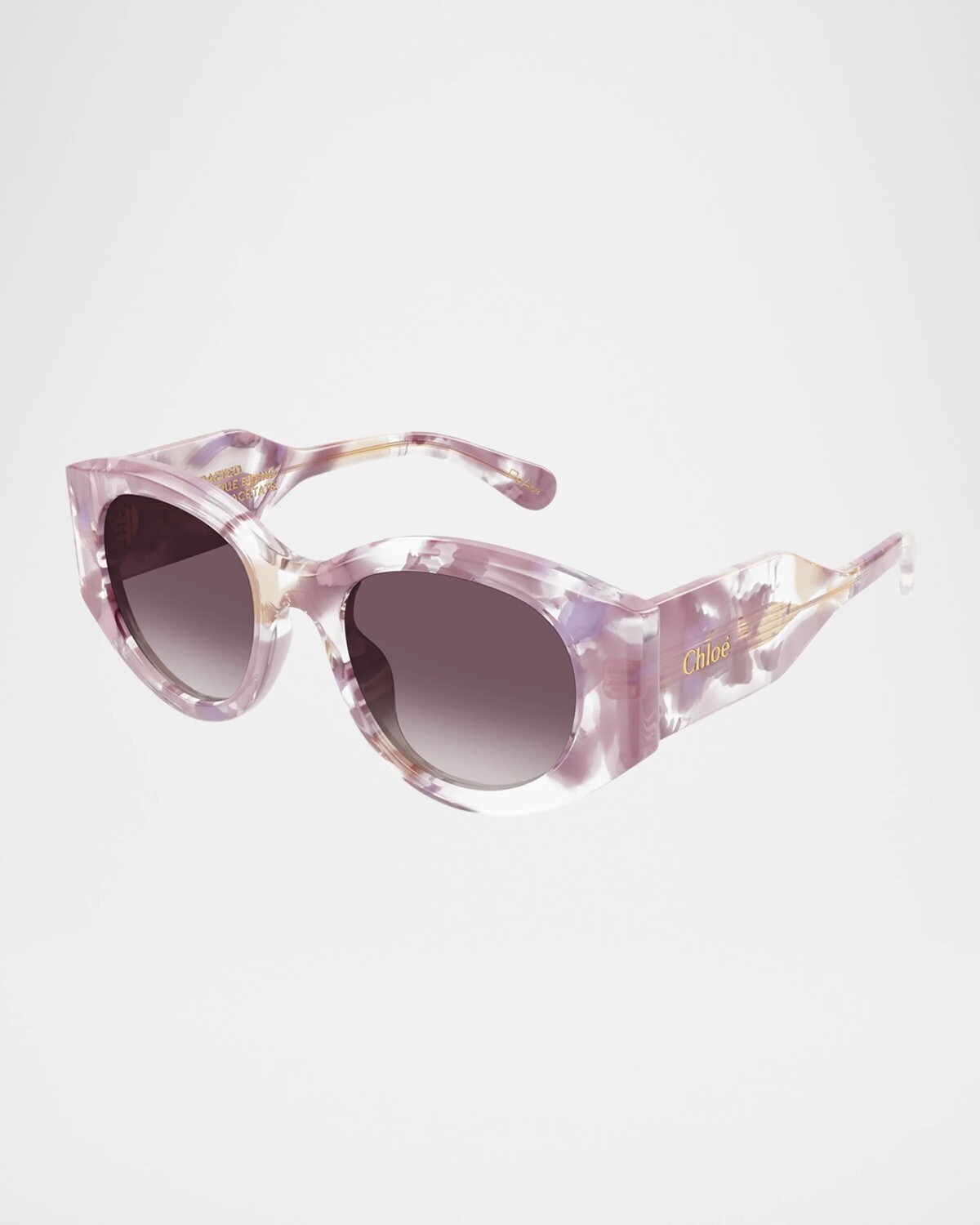 

Круглые солнцезащитные очки из ацетата Chloe, цвет Pink Peony