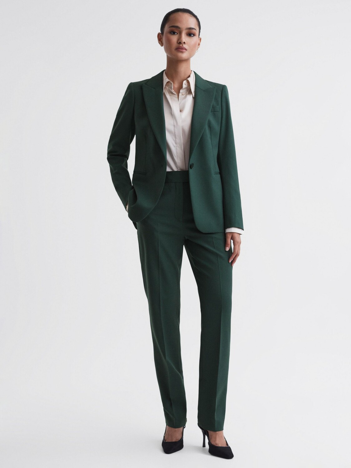 

Брюки узкого кроя Jade Petite Reiss, бутылочно-зеленый