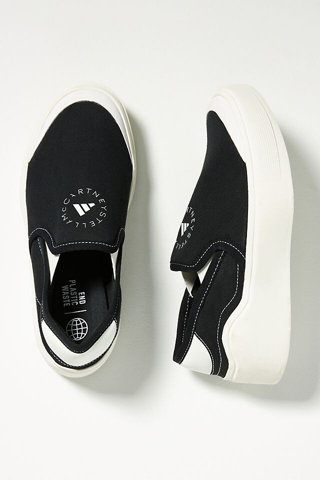 

Кроссовки-слипоны adidas by Stella McCartney Court, черно/белый