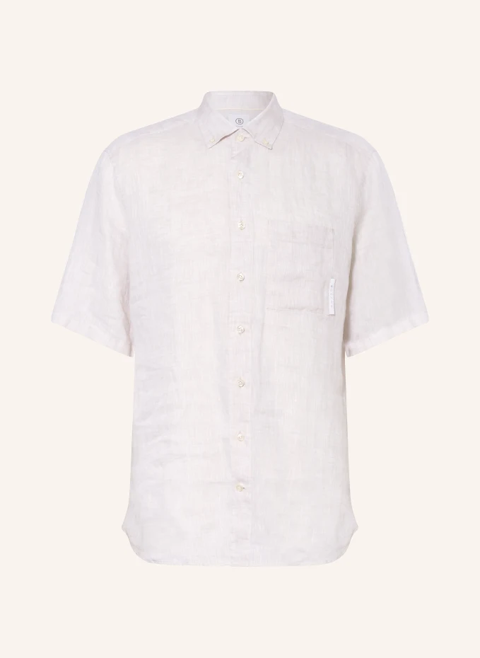 Рубашка с короткими рукавами lykos стандартного кроя из льна Bogner, бежевый