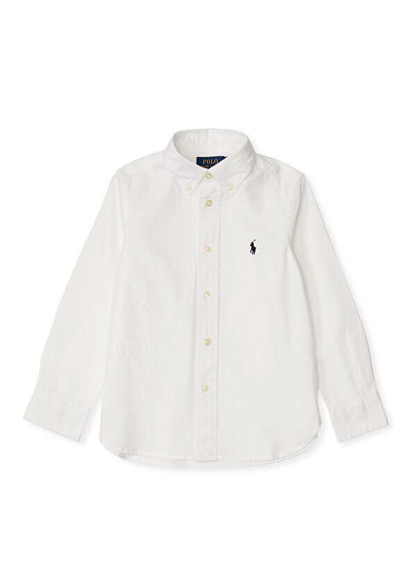 

Белая рубашка с логотипом для мальчика Polo Ralph Lauren, Белый