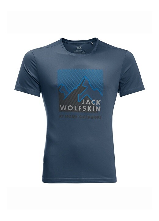 

Темно-синяя мужская футболка стандартного кроя с круглым вырезом Jack Wolfskin, Синий