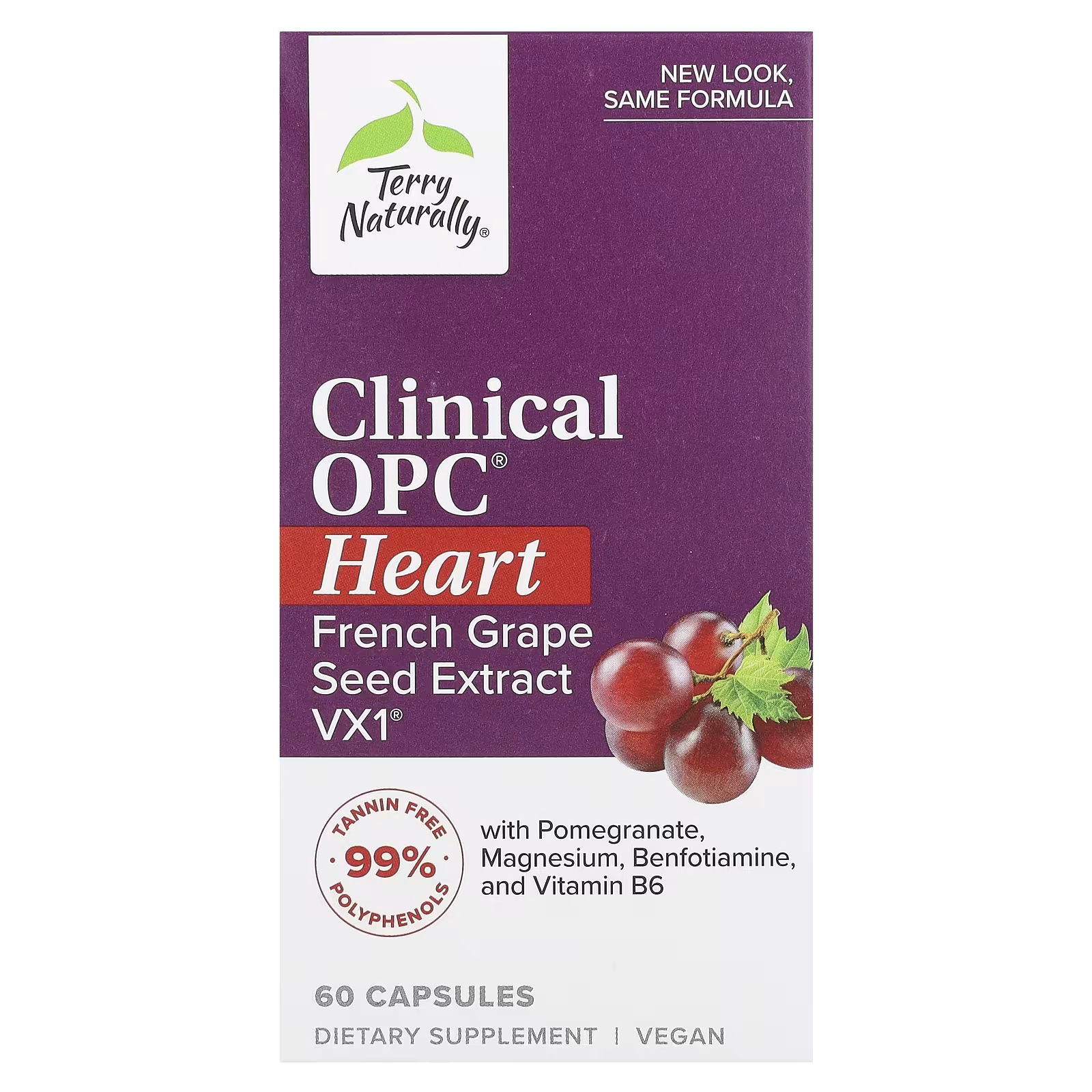 Пищевая добавка Terry Naturally Clinical OPC Heart для сердечно-сосудистой системы, 60 капсул