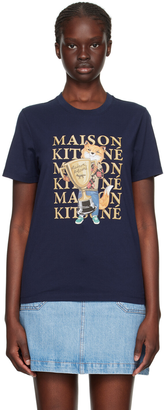 

Темно-синяя футболка Fox Champion Maison Kitsune, Синий