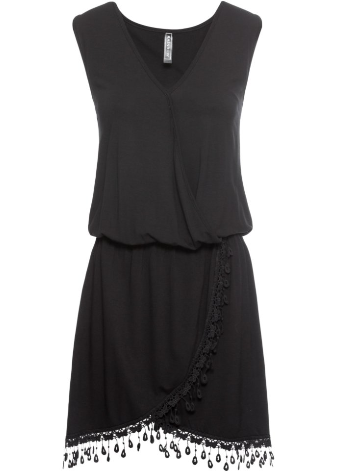Платье из джерси Rainbow, черный женская кружевная рубашка с v образным вырезом и оборками