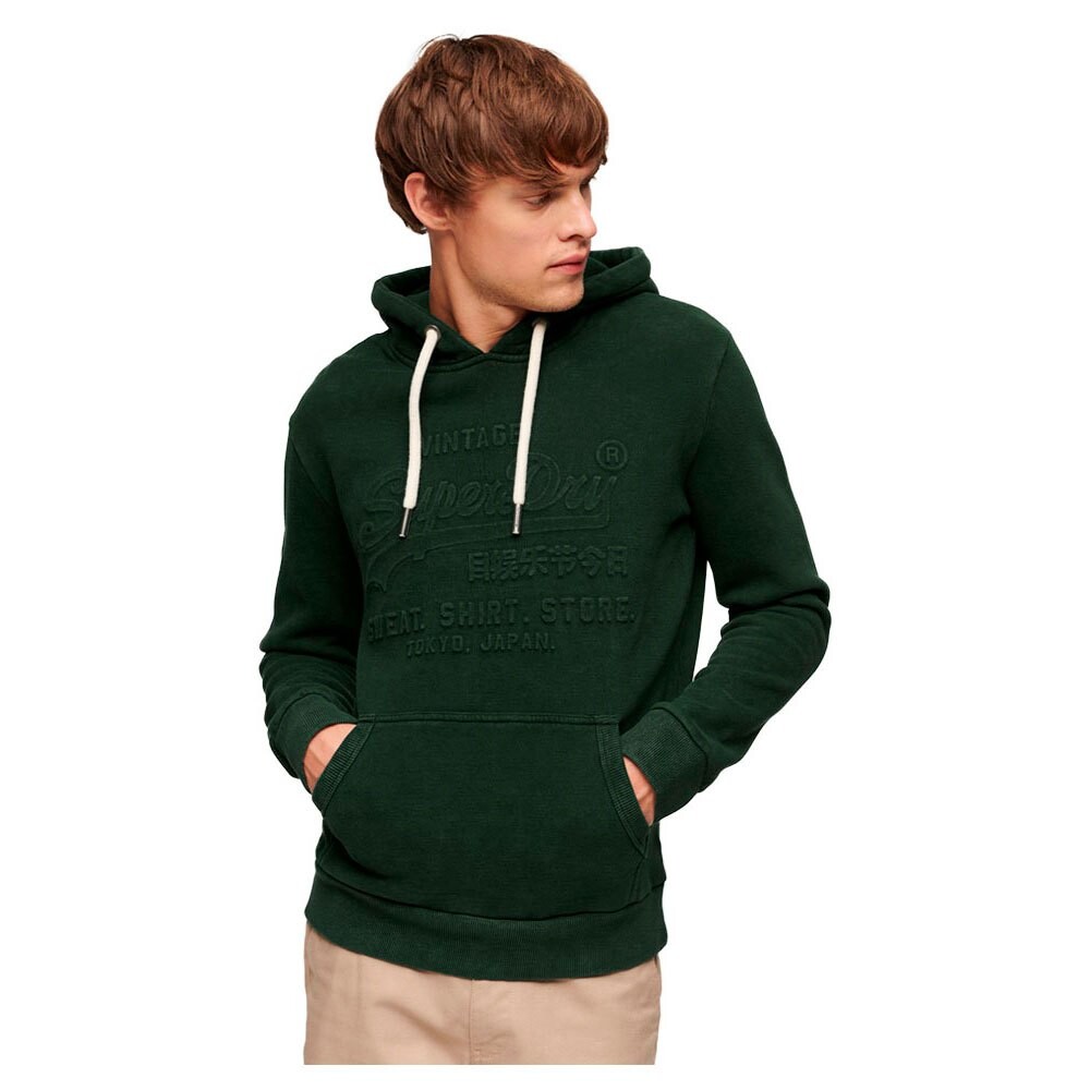 

Худи Superdry Embossed Vintage Logo, зеленый, Серый