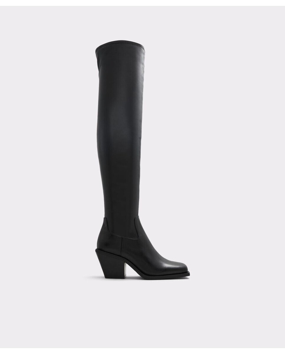 

Женские черные кожаные ботинки с квадратным носком Aldo, черный