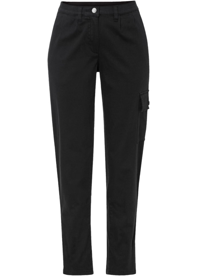 Брюки-карго из твила Bpc Bonprix Collection, черный брюки из легкого твила объемного кроя bpc bonprix collection