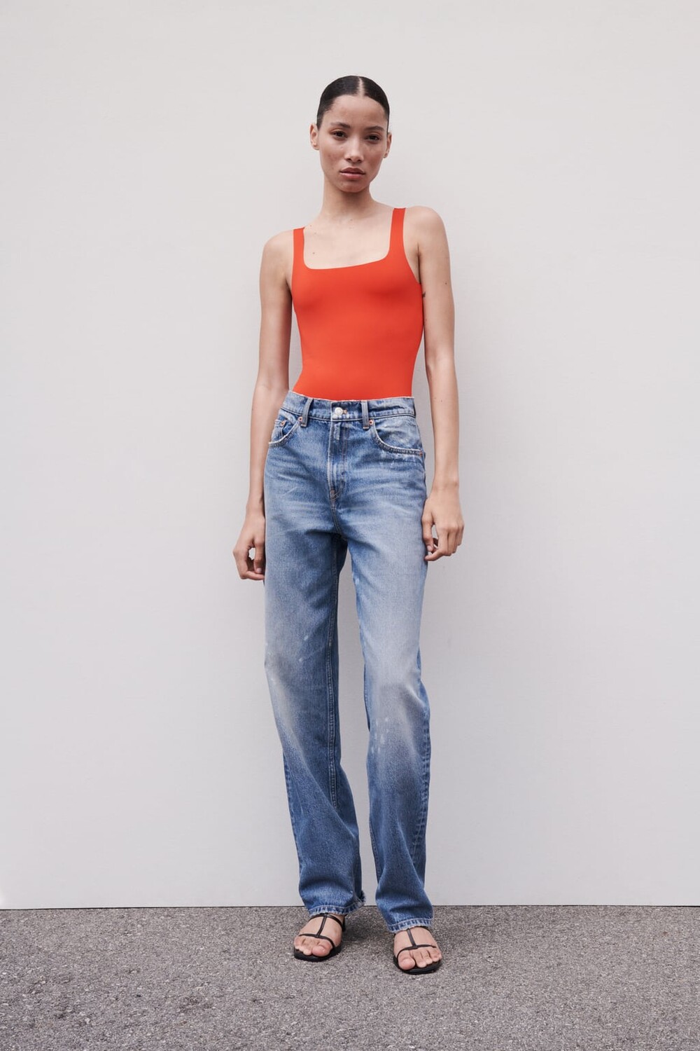 

Облегающее боди ZARA, красный