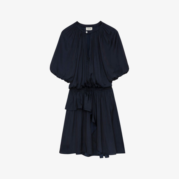 

Атласное платье мини Romina с оборками Zadig&Voltaire, цвет encre