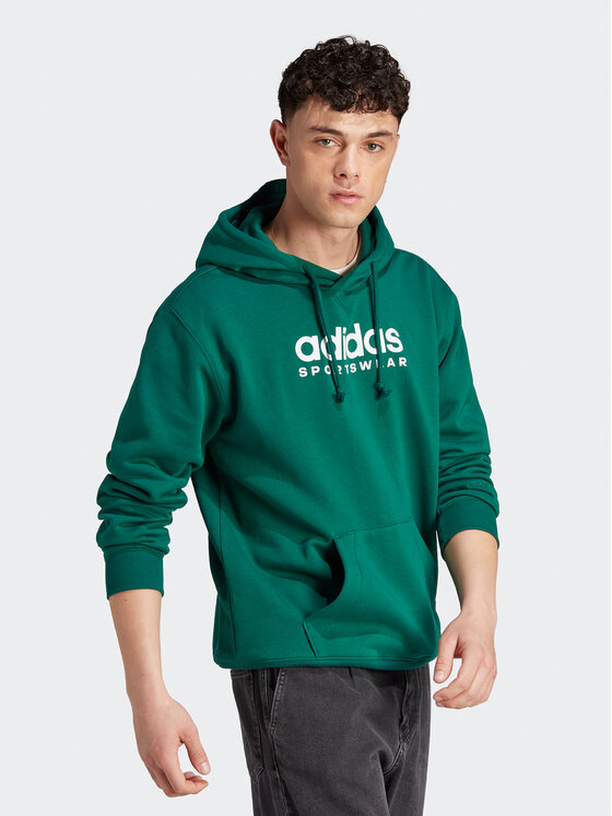 Толстовка свободного кроя Adidas, зеленый толстовка свободного кроя adidas зеленый