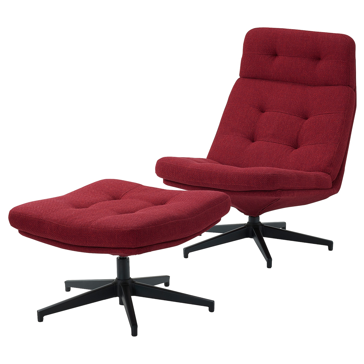 ХАВБЕРГ Кресло и подставка для ног, Лейде красный/коричневый HAVBERG IKEA дизайнерское эргономичное кресло расслабляющая подставка для ног вращающееся компьютерное кресло для геймеров откидное кожаное кресло