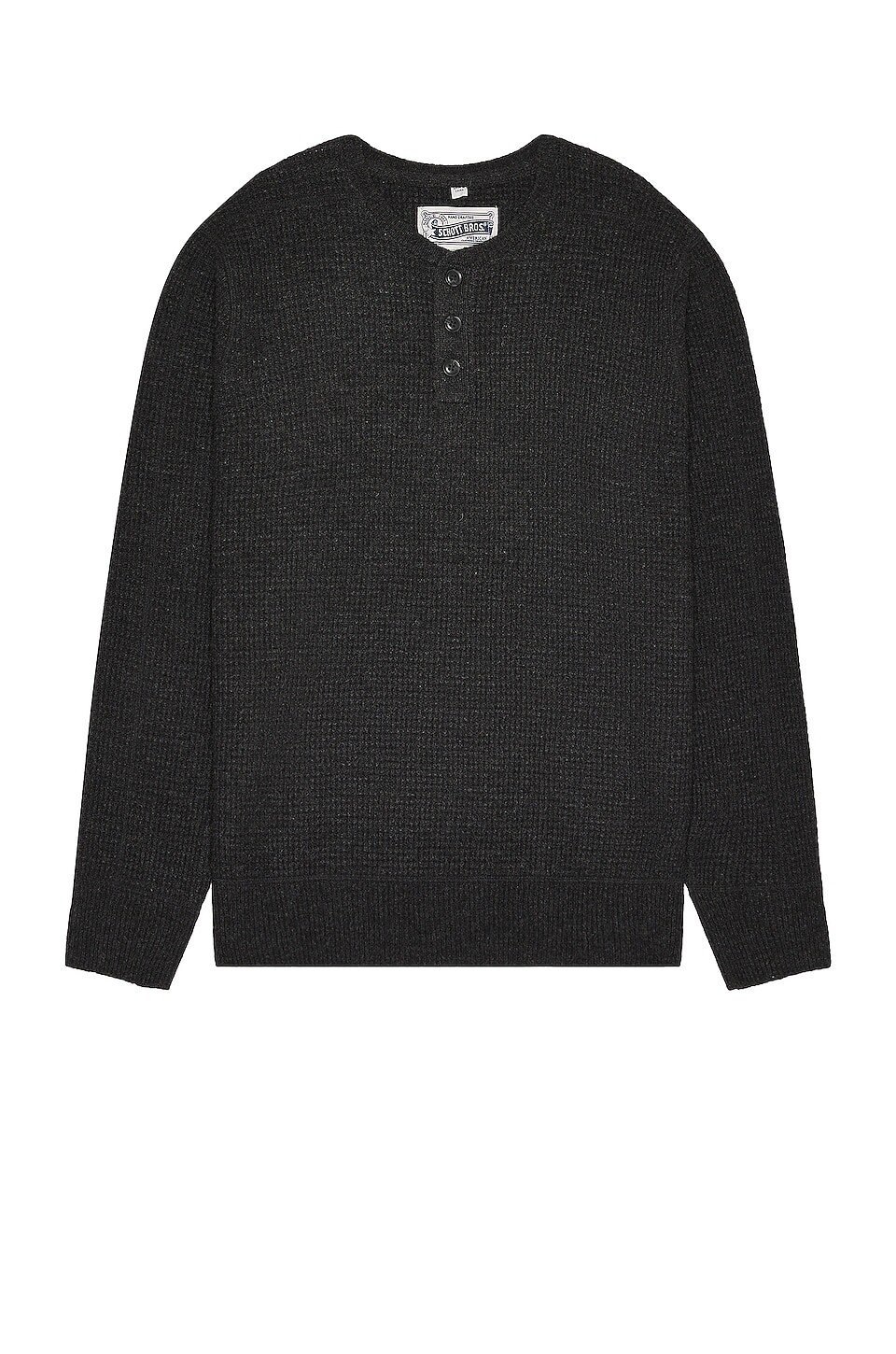 

Свитер Schott Button Henley, черный