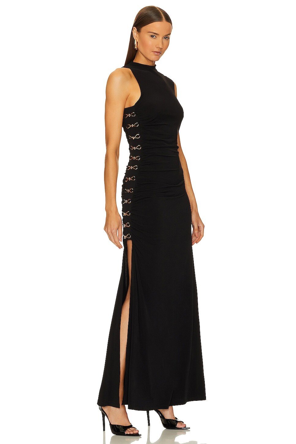 

Платье Herve Leger Ruched Jersey Gown, черный