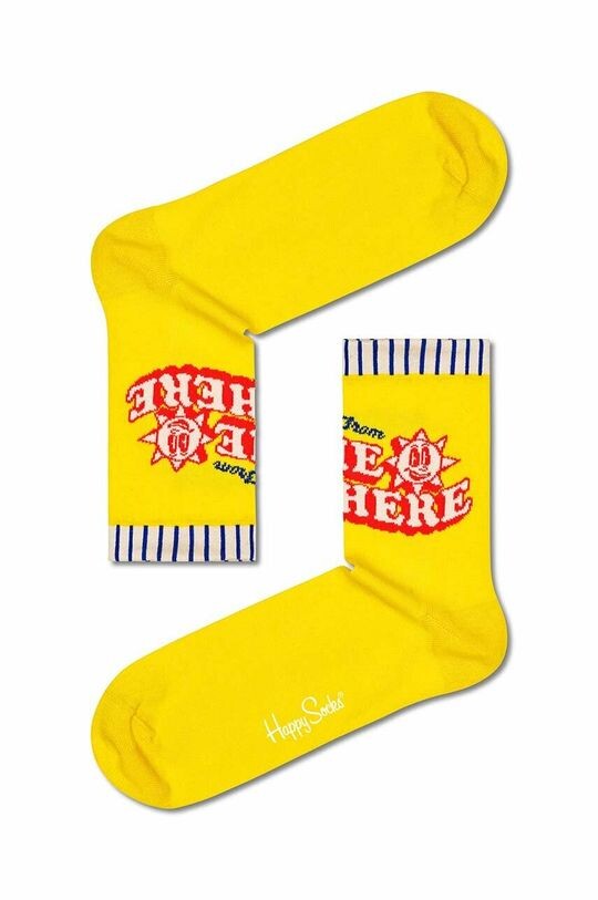 

Желтые носки с поздравлениями Happy Socks, желтый