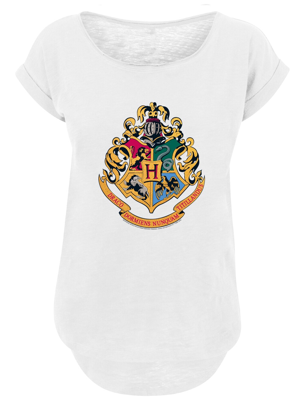 Рубашка F4NT4STIC Harry Potter Hogwarts Crest Gold, белый брелок abystyle harry potter hogwarts crest