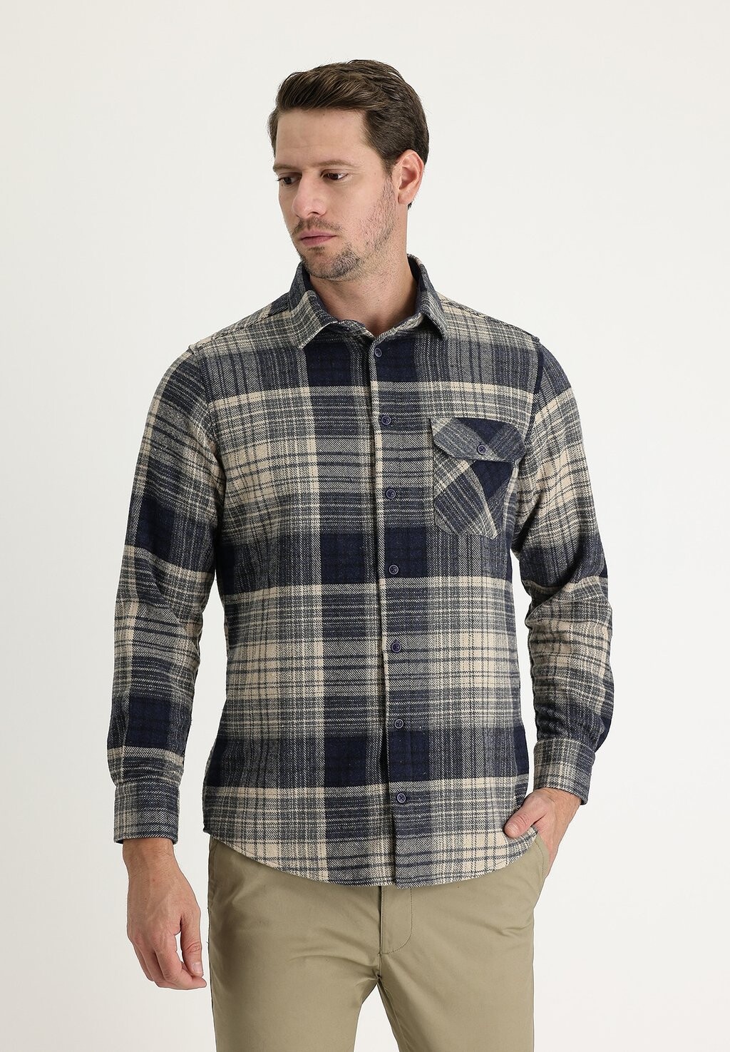

Рубашка FLANNEL KARIERT REGULAR FIT Kigili, цвет Medium Grey