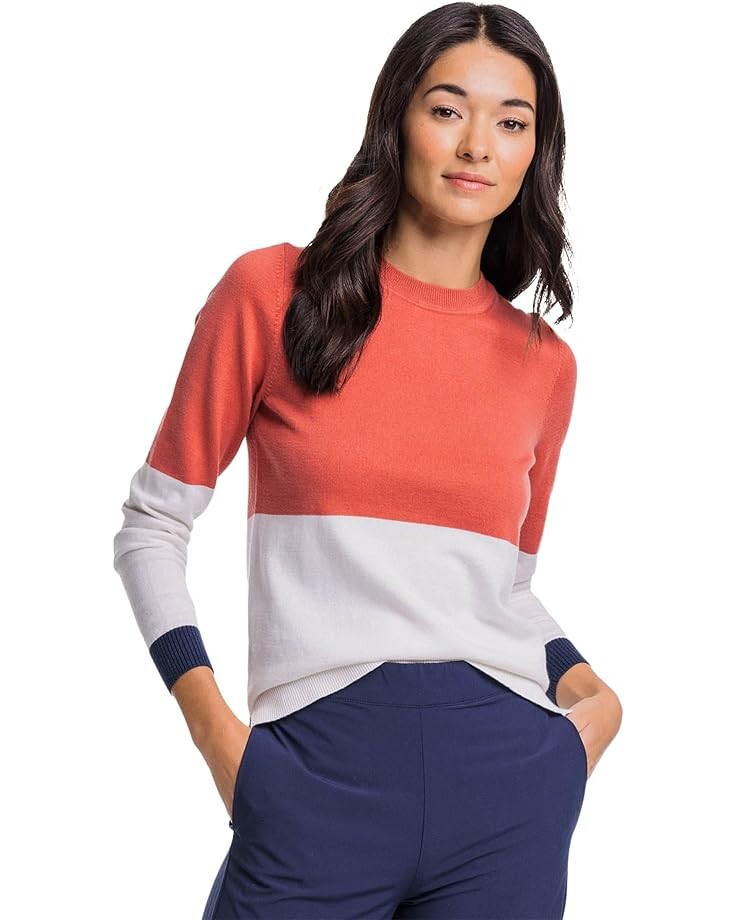 

Свитер Southern Tide Color-Block Fireside Sweater, цвет Dusty Coral