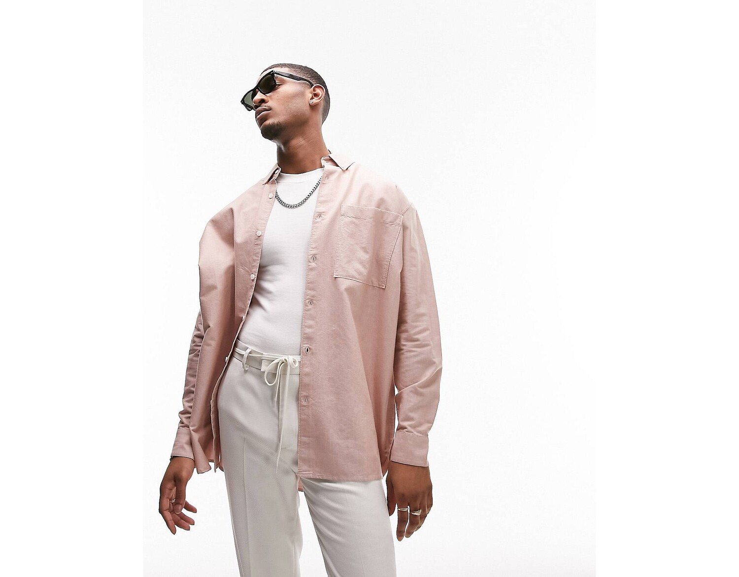 

Розовая рубашка с объемными карманами Topman