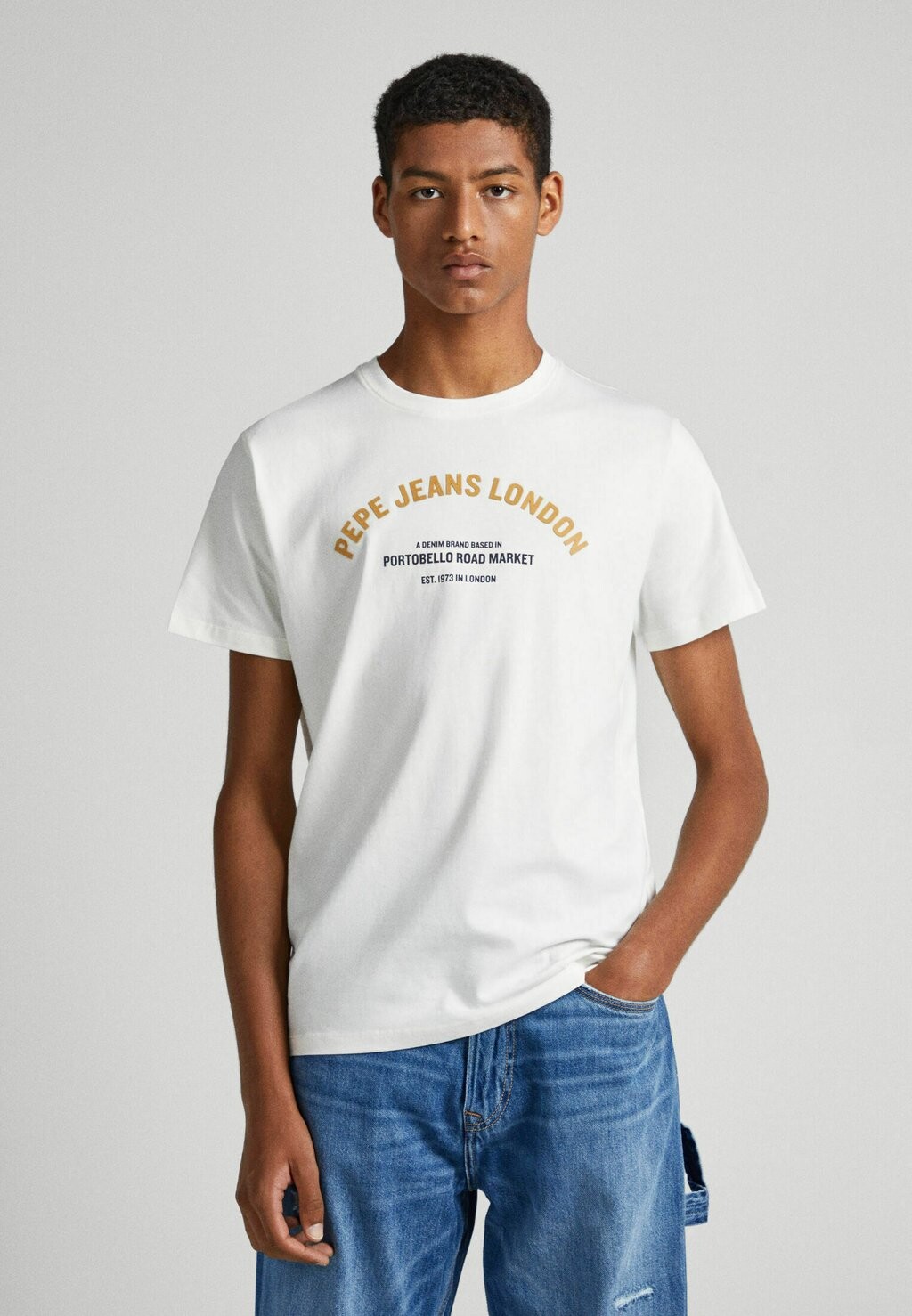 

Футболка с принтом Pepe Jeans, молочный, Коричневый