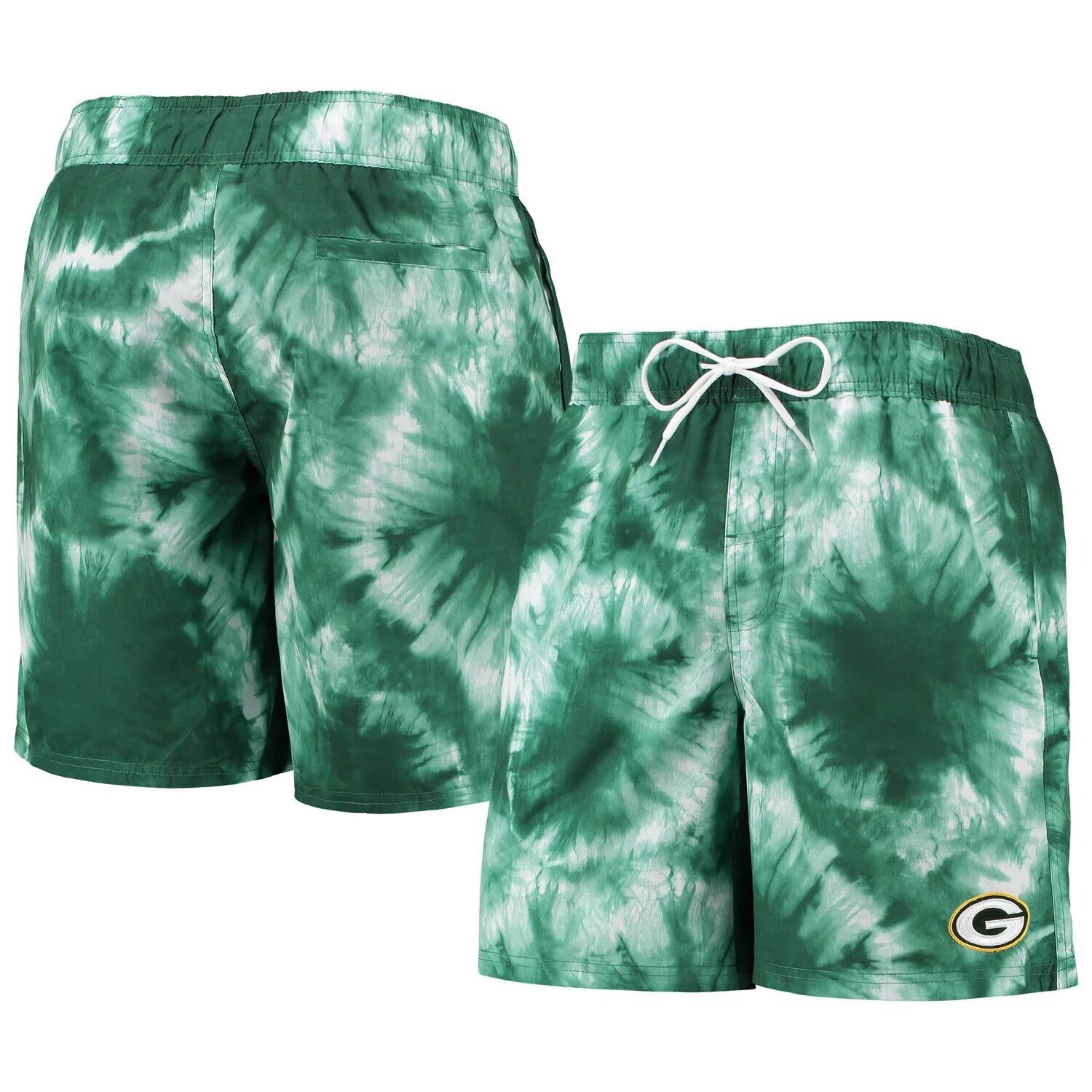 

Мужские спортивные шорты Carl Banks Green Green Bay Packers Splash Volley Swim Shorts G-III