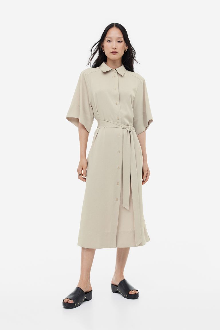 Платье-рубашка с поясом H&M платье рубашка с переводом h