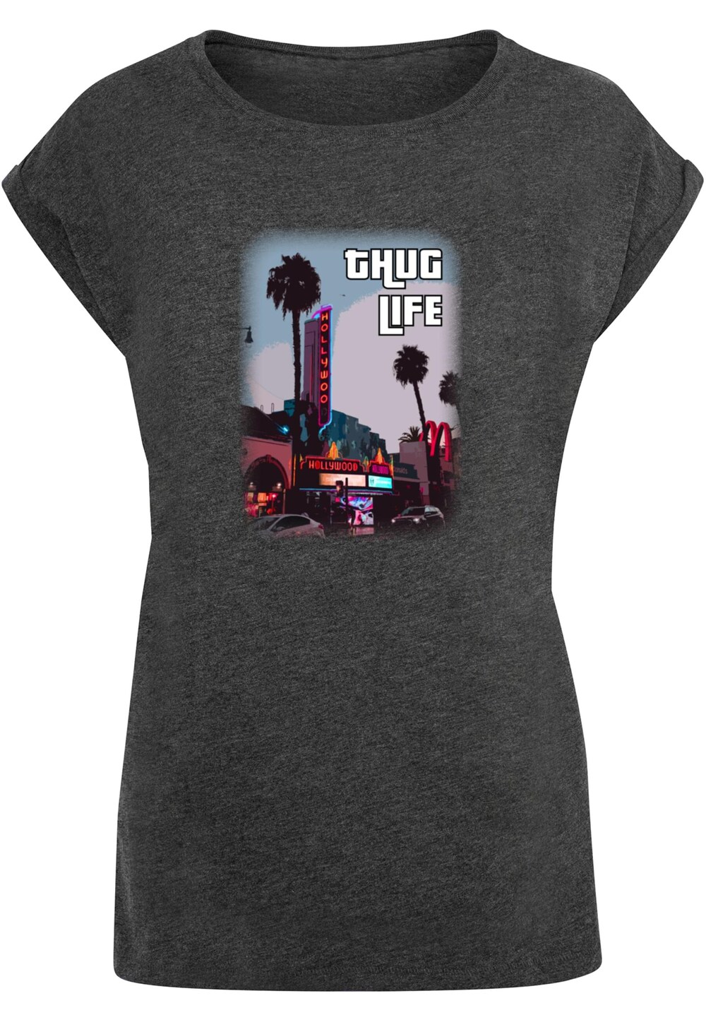 Рубашка Merchcode Grand Thug Life, темно-серый