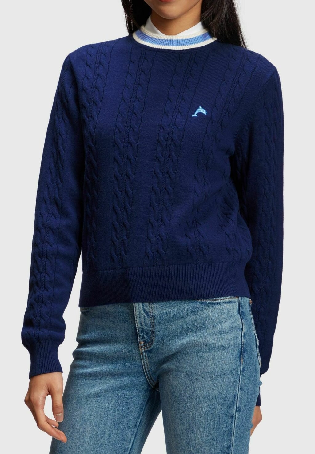

Джемпер Esprit Zopf Mit Delfin-Logo, вкл., Синий
