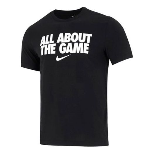 Футболка Men's Nike Alphabet Printing Solid Color Round Neck Pullover Short Sleeve Black T-Shirt, мультиколор