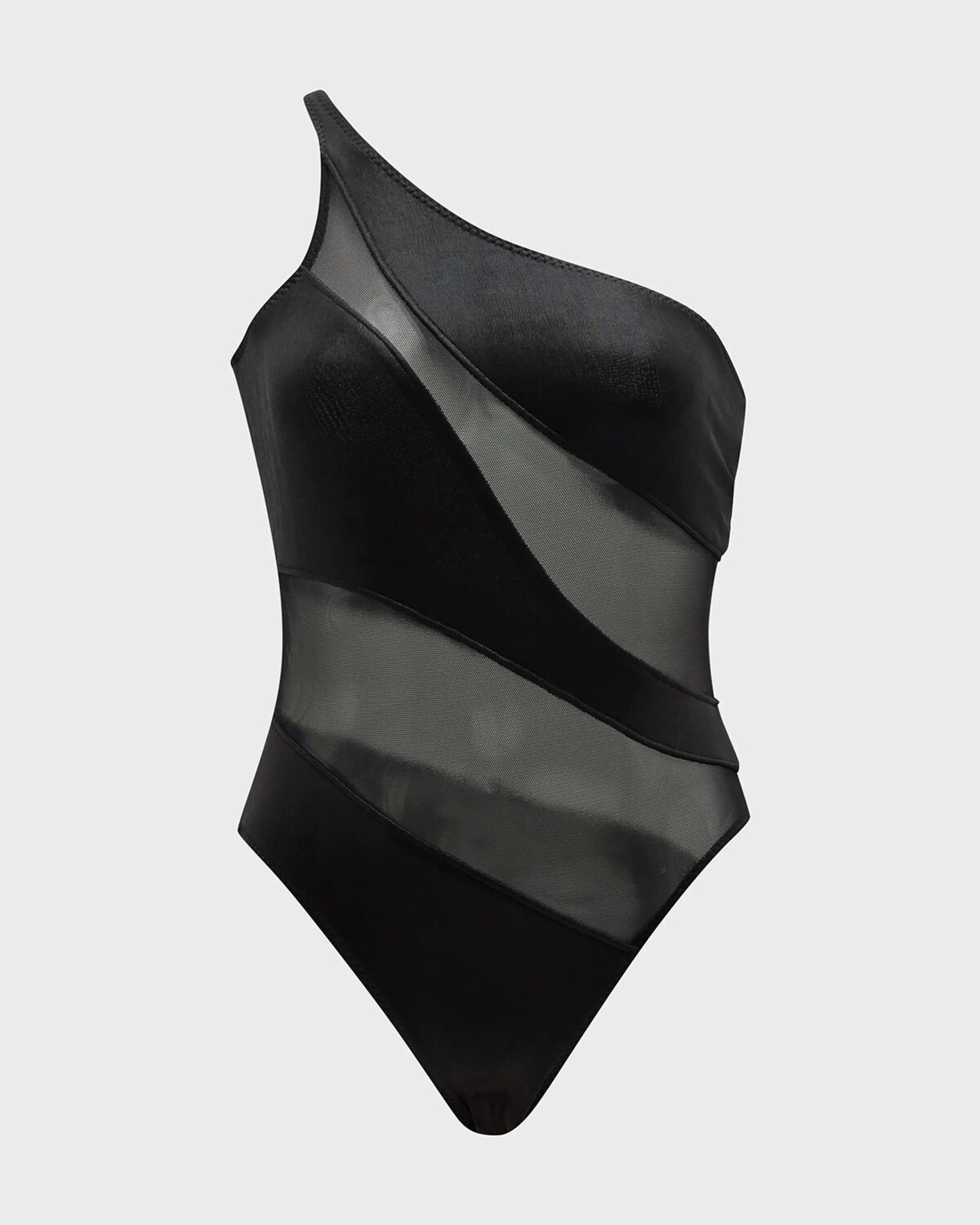 

Цельный купальник Lame Snake Mesh Mio Norma Kamali, цвет Black/Black Mesh