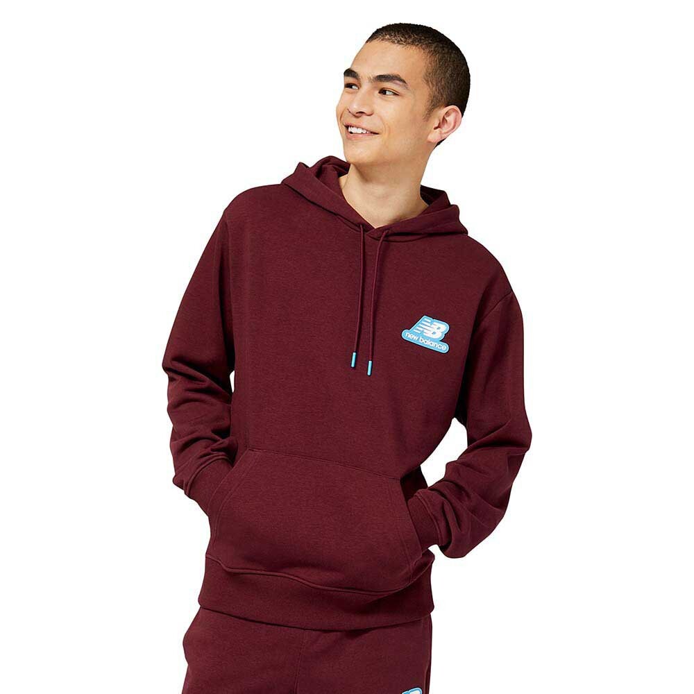 

Худи New Balance Essentials Stacked Rubber PO, красный