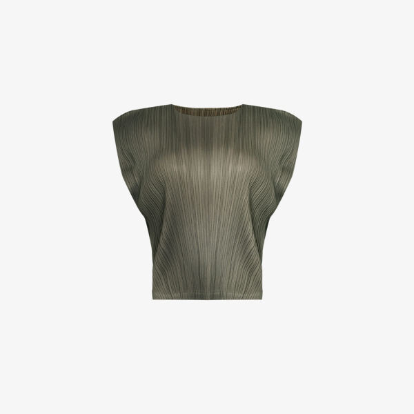 

Базовый вязаный топ со складками Pleats Please Issey Miyake, хаки