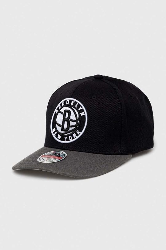 Шапка с козырьком с добавлением хлопка Brooklyn Nets Mitchell&Ness, черный
