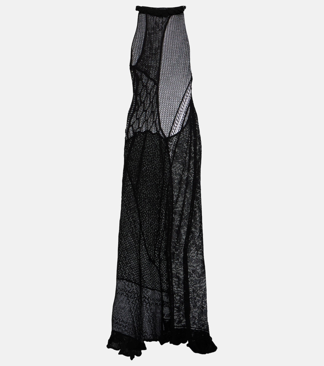 Хлопковое платье с воротником халтер Roberta Einer, черный