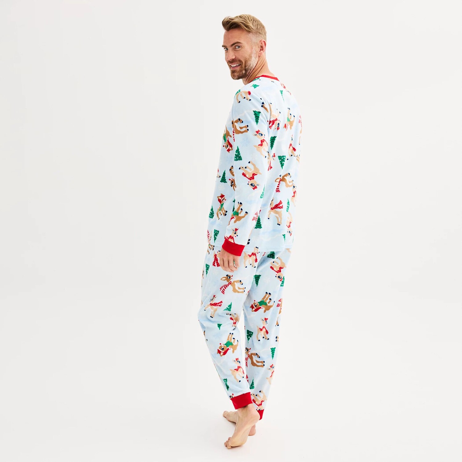 

Мужские Jammies For Your Families Пижамный комплект с верхом и низом Рудольфа Красноносого оленя Licensed Character