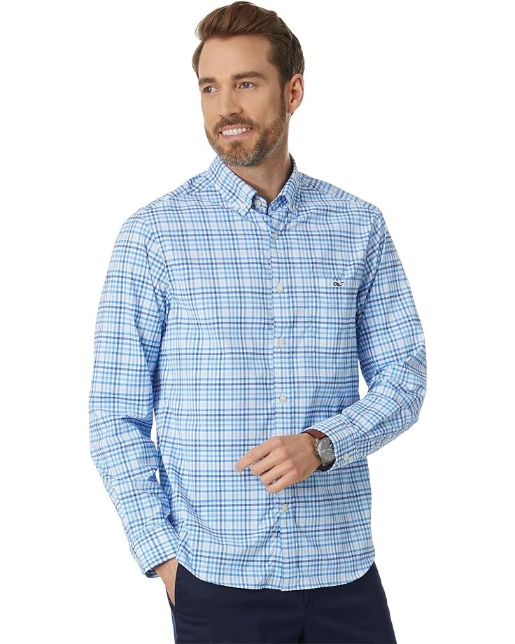 

Рубашка Vineyard Vines Multi Check OTG Nylon Shirt, синий