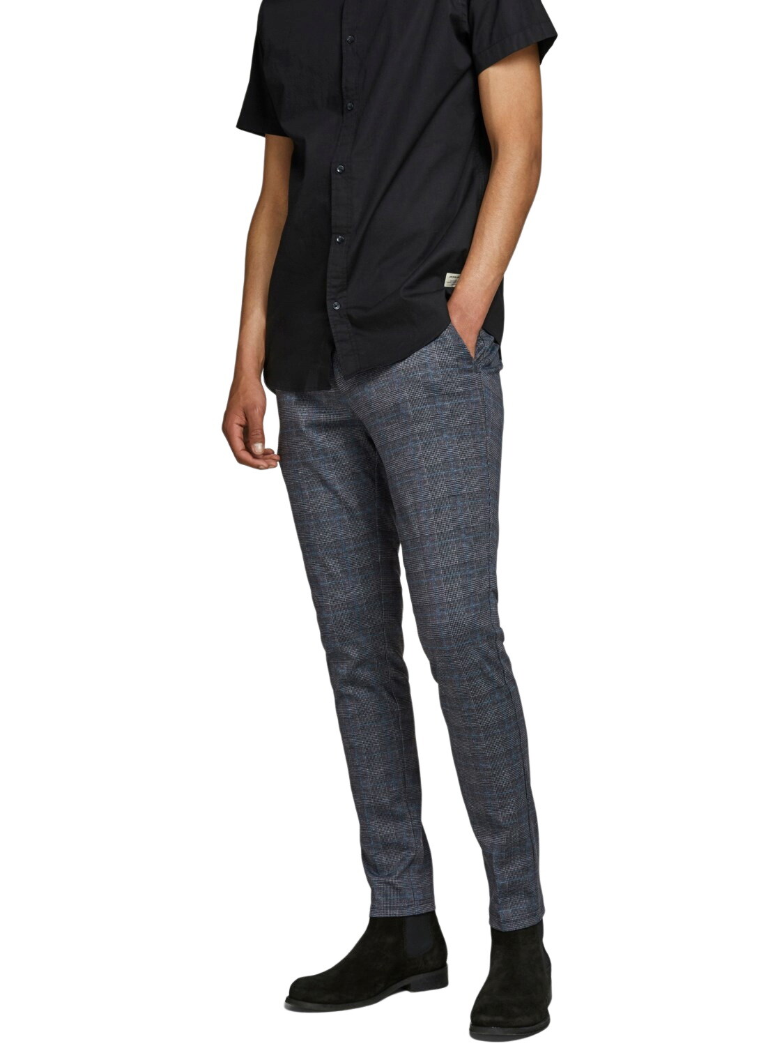 

Тканевые брюки Jack & Jones Stoff/Chino JPSTMARCO JJPHIL NOR DG CHECK slim, серый